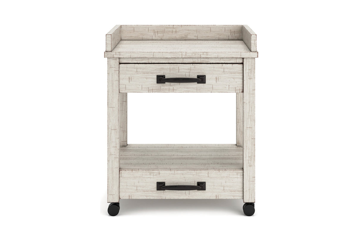 Carynhurst Whitewash Printer Stand from Ashley - Luna Furniture