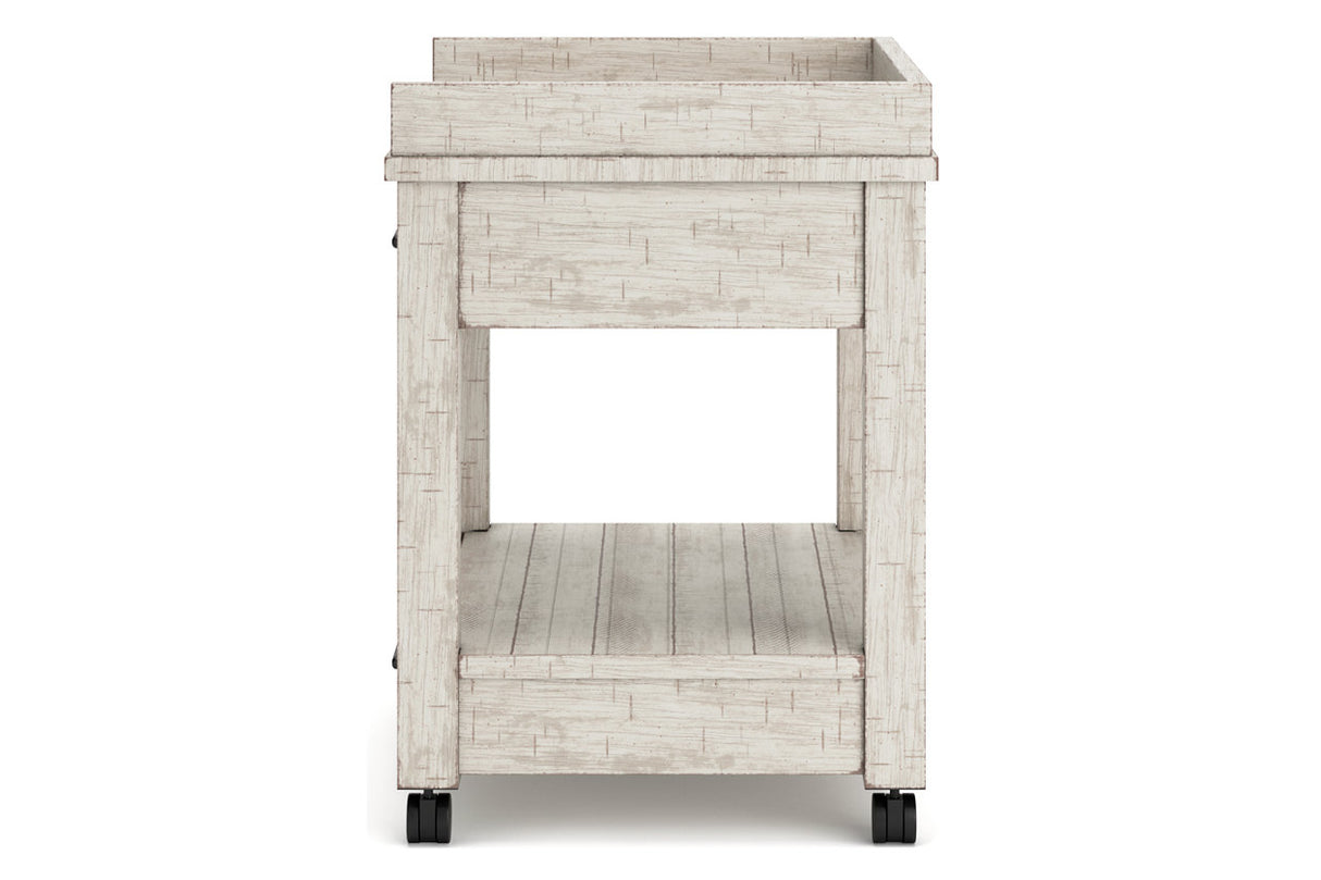 Carynhurst Whitewash Printer Stand from Ashley - Luna Furniture