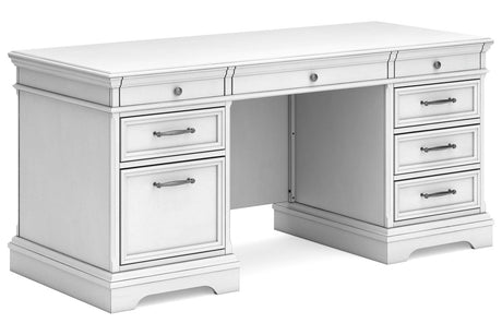 Kanwyn Whitewash Home Office Desk -  Ashley - Luna Furniture