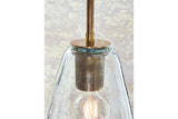 Collbrook Clear/Brass Pendant Light from Ashley - Luna Furniture