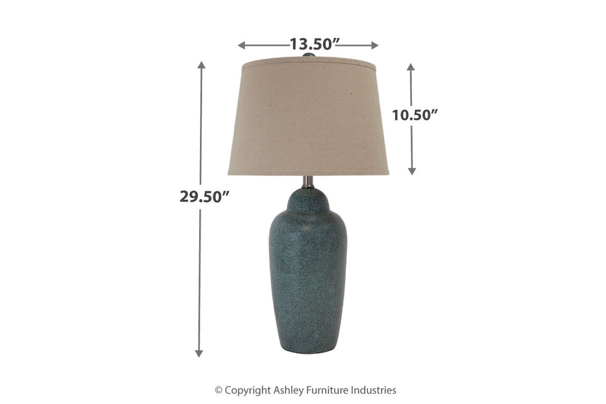 Saher Green Table Lamp from Ashley - Luna Furniture