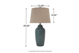 Saher Green Table Lamp from Ashley - Luna Furniture