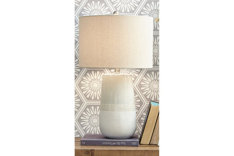 Shavon Beige/White Table Lamp from Ashley - Luna Furniture