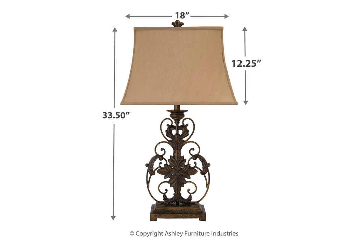 Sallee Gold Finish Table Lamp from Ashley - Luna Furniture