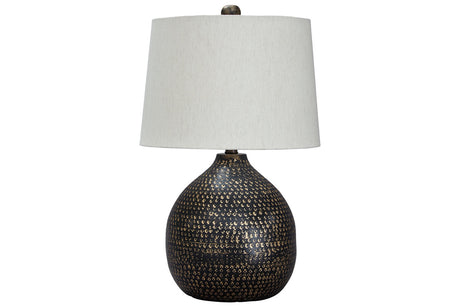 Maire Black/Gold Finish Table Lamp from Ashley - Luna Furniture