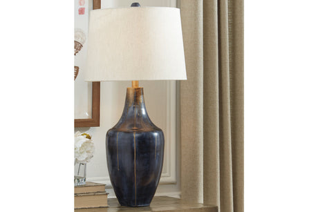 Evania Indigo Table Lamp from Ashley - Luna Furniture