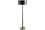 Amadell Black/Gold Finish Floor Lamp -  Ashley - Luna Furniture