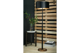 Amadell Black/Gold Finish Floor Lamp -  Ashley - Luna Furniture