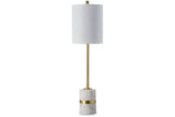 Maywick White/Brass Finish Table Lamp from Ashley - Luna Furniture