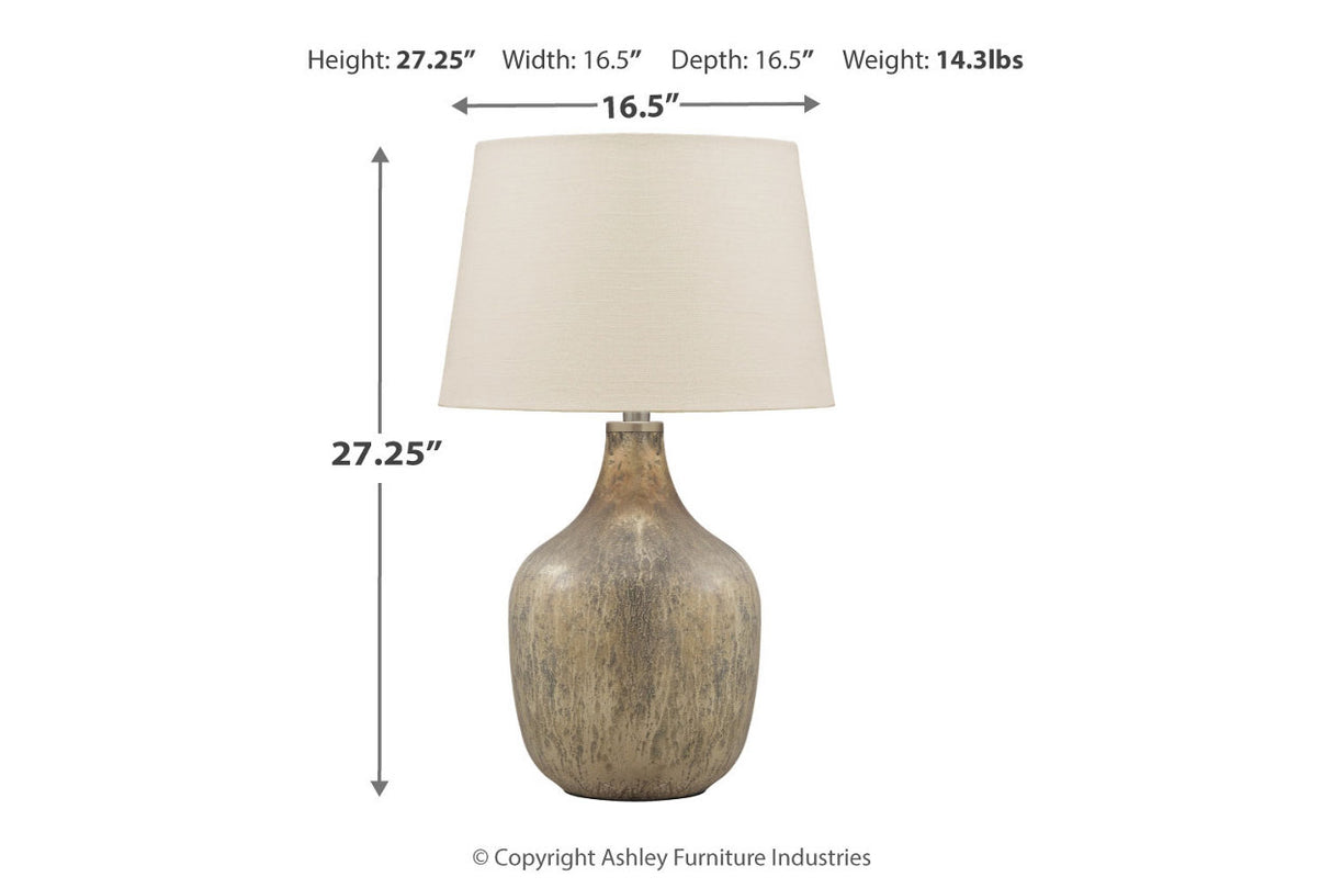 Mari Gray/Gold Finish Table Lamp from Ashley - Luna Furniture