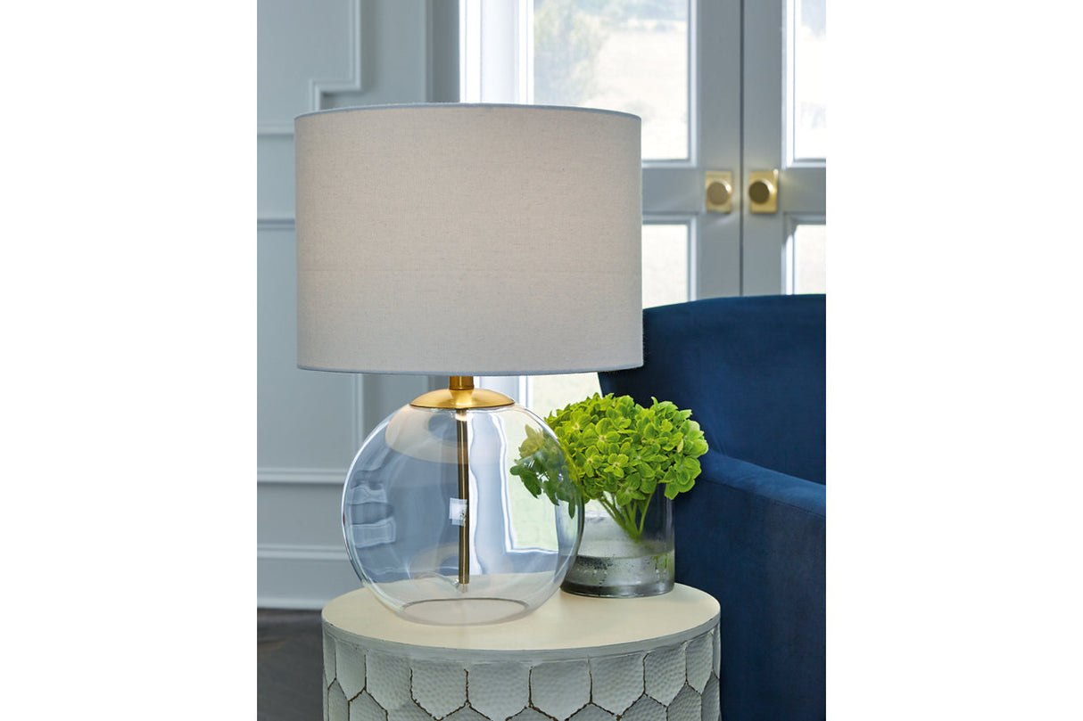 Samder Clear/Brass Finish Table Lamp from Ashley - Luna Furniture