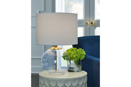 Samder Clear/Brass Finish Table Lamp from Ashley - Luna Furniture