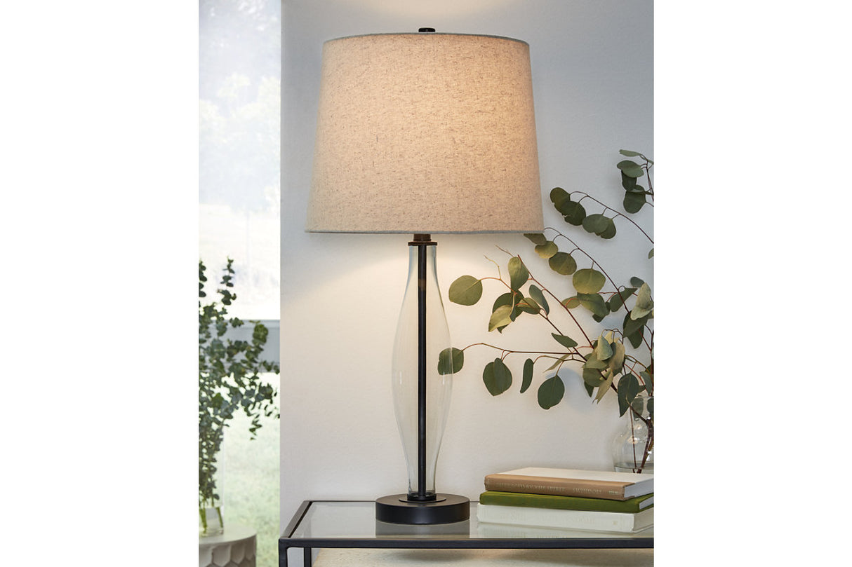 Travisburg Clear/Black Table Lamp -  Ashley - Luna Furniture