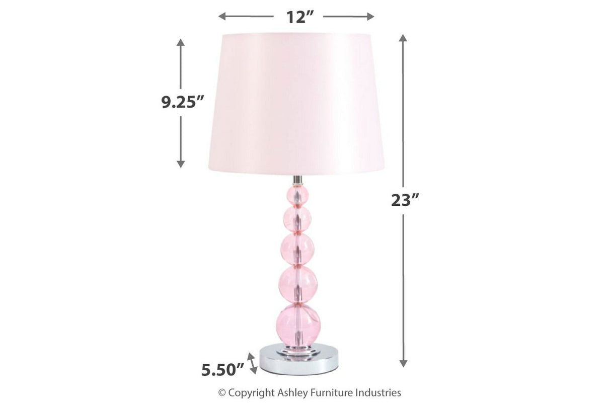 Letty Pink Table Lamp from Ashley - Luna Furniture