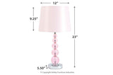 Letty Pink Table Lamp from Ashley - Luna Furniture