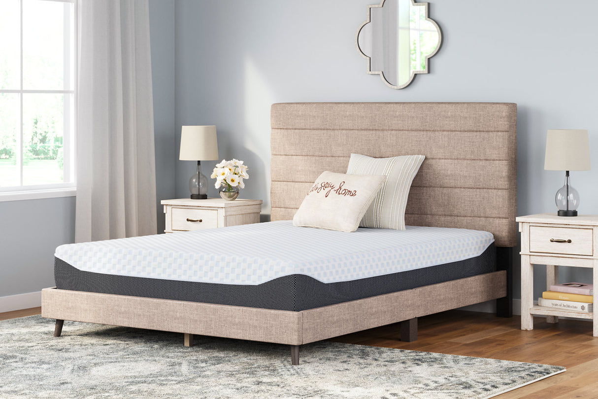 10 Inch Chime Elite White/Blue Queen Memory Foam Mattress in a box from Ashley - Luna Furniture