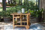 Kailani Light Brown Serving Cart -  Ashley - Luna Furniture