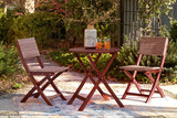 Safari Peak Brown Outdoor Table and Chairs -  Ashley - Luna Furniture