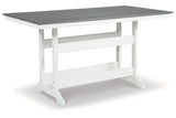 Transville Gray/White Outdoor Counter Height Dining Table from Ashley - Luna Furniture