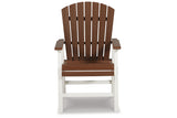 Genesis Bay Brown/White Outdoor Dining Arm Chair -  Ashley - Luna Furniture