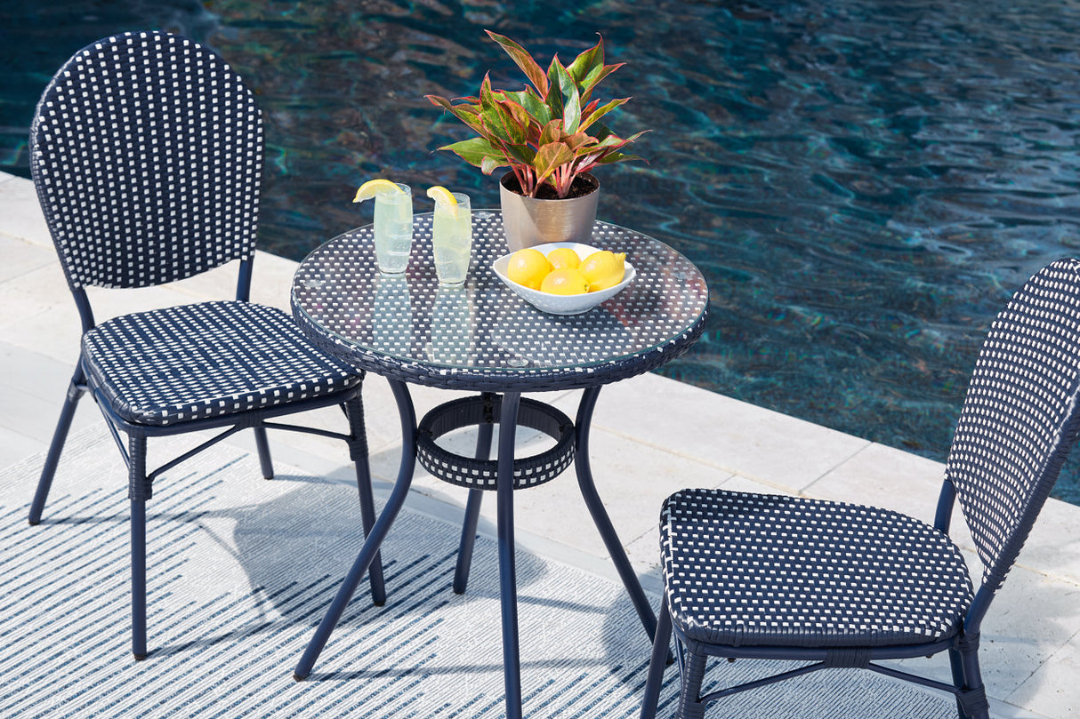 Odyssey Blue Blue Outdoor Table and Chairs from Ashley - Luna Furniture