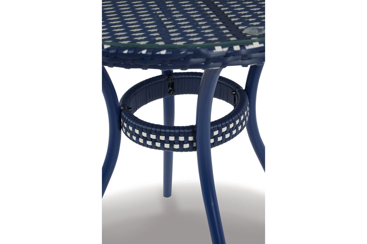 Odyssey Blue Blue Outdoor Table and Chairs from Ashley - Luna Furniture