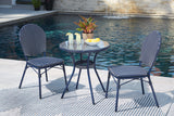 Odyssey Blue Blue Outdoor Table and Chairs from Ashley - Luna Furniture