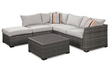 Cherry Point Gray 4-piece Outdoor Sectional Set from Ashley - Luna Furniture