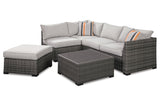 Cherry Point Gray 4-piece Outdoor Sectional Set from Ashley - Luna Furniture