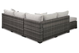 Cherry Point Gray 4-piece Outdoor Sectional Set from Ashley - Luna Furniture