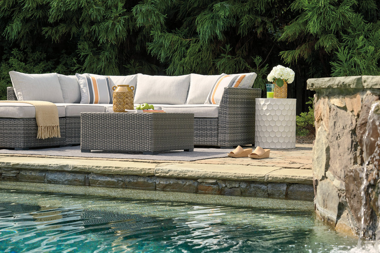 Cherry Point Gray 4-piece Outdoor Sectional Set from Ashley - Luna Furniture