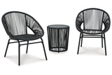 Mandarin Cape Gray Outdoor Table and Chairs, Set of 3 -  Ashley - Luna Furniture