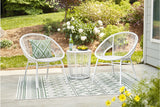 Mandarin Cape White Outdoor Table and Chairs -  Ashley - Luna Furniture