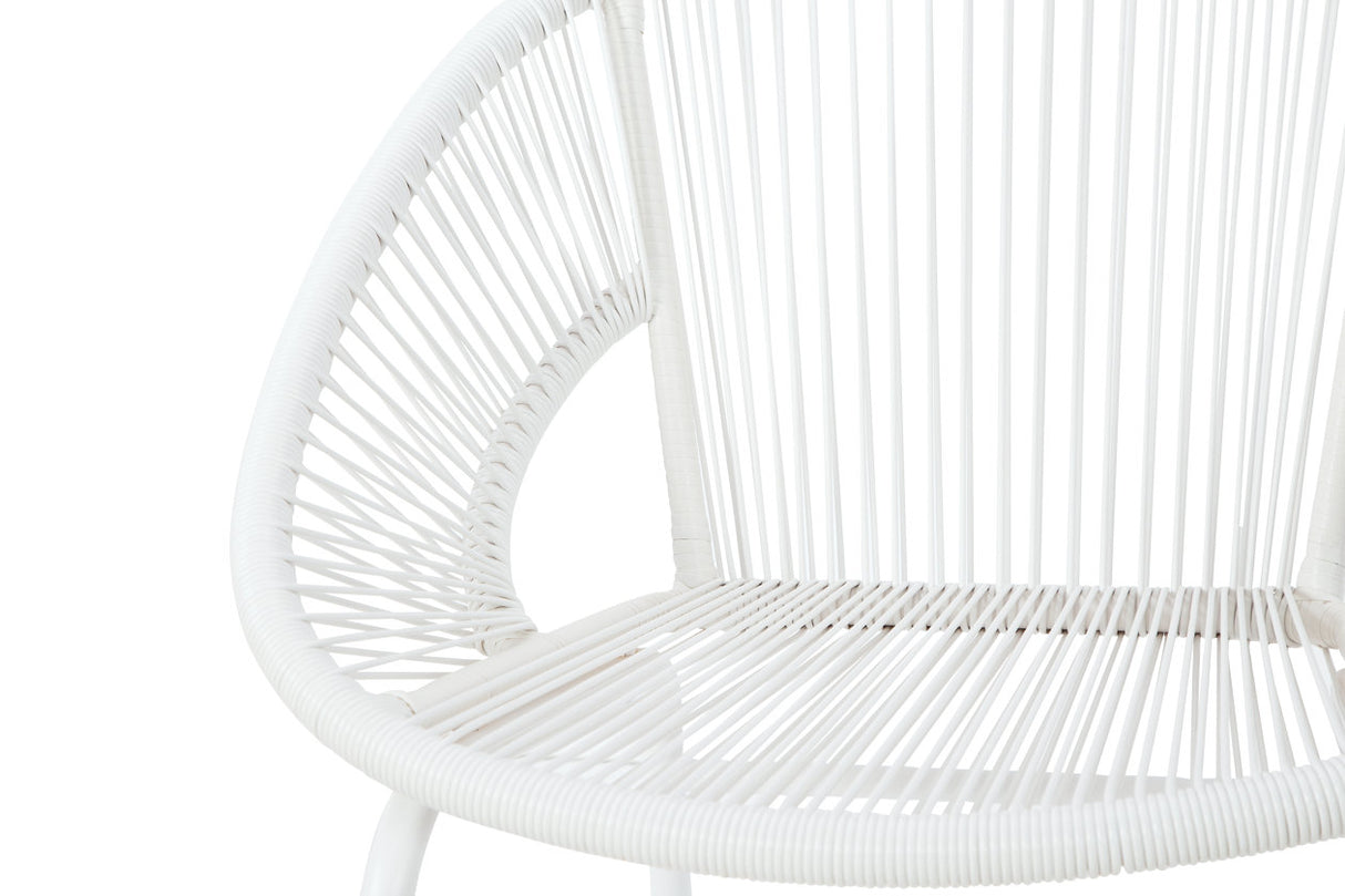 Mandarin Cape White Outdoor Table and Chairs -  Ashley - Luna Furniture