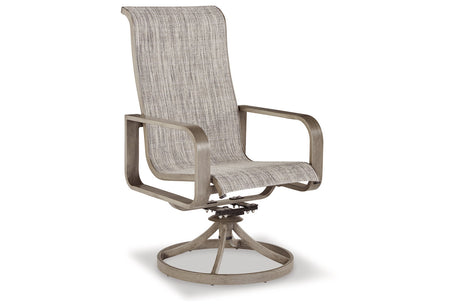 Beach Front Beige Sling Swivel Chair -  Ashley - Luna Furniture