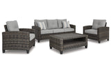 Cloverbrooke Gray 4-Piece Outdoor Conversation Set -  - Luna Furniture