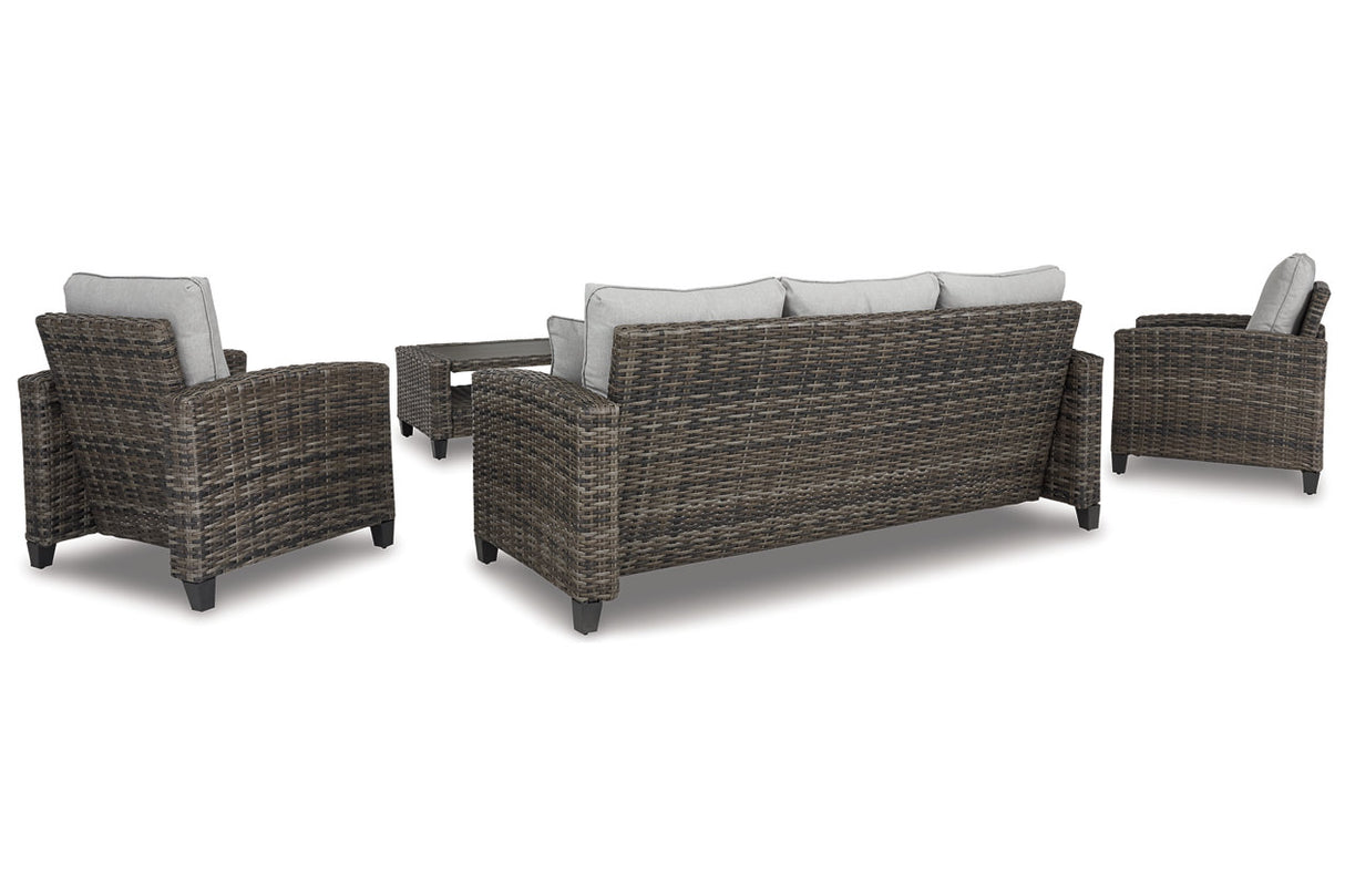 Cloverbrooke Gray 4-Piece Outdoor Conversation Set -  - Luna Furniture