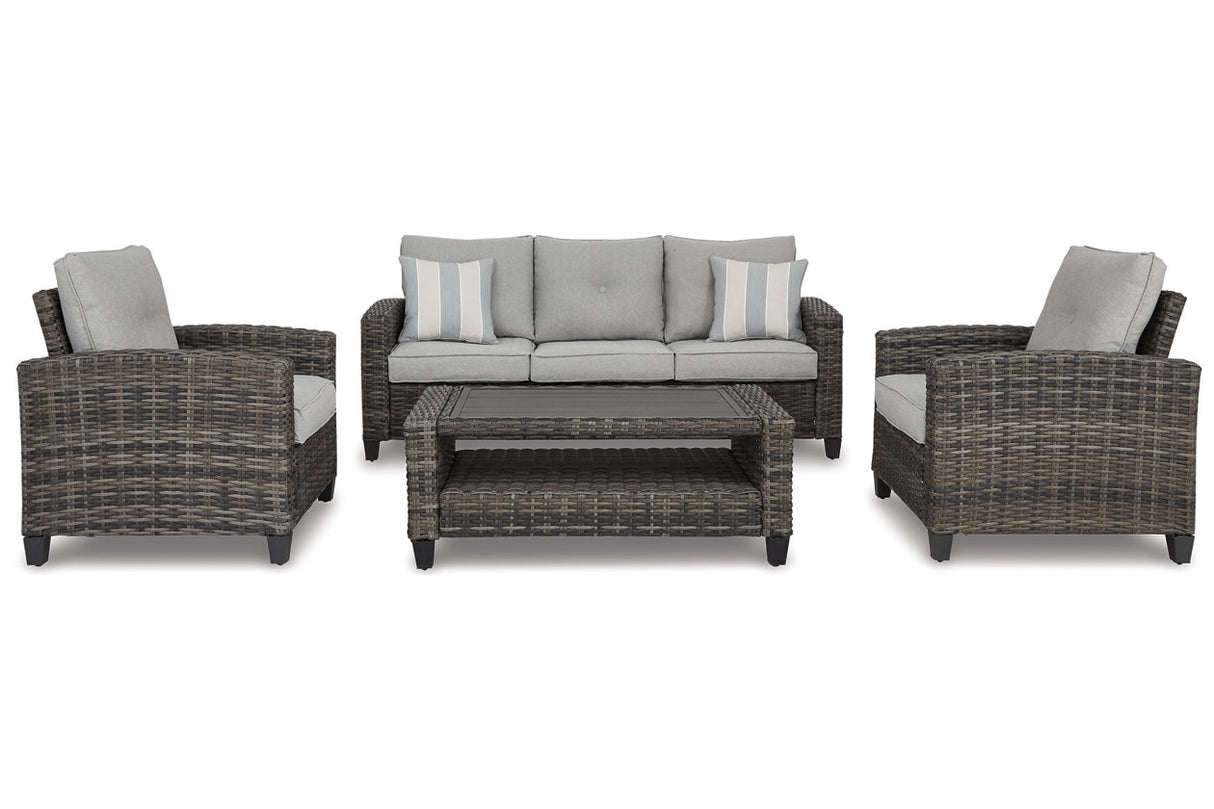 Cloverbrooke Gray 4-Piece Outdoor Conversation Set -  - Luna Furniture