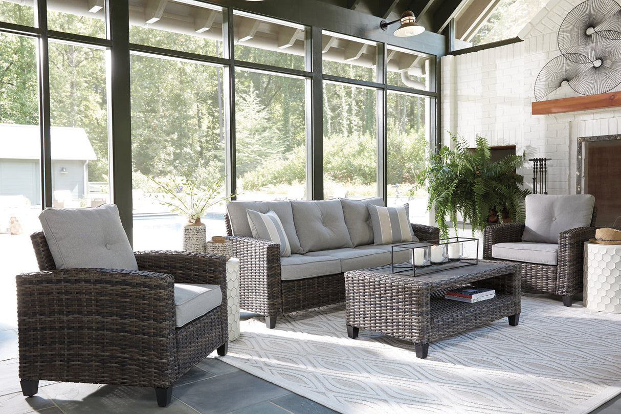 Cloverbrooke Gray 4-Piece Outdoor Conversation Set -  - Luna Furniture