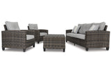 Cloverbrooke Gray 4-Piece Outdoor Conversation Set -  - Luna Furniture