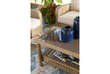 Braylee Driftwood Outdoor Loveseat with Table from Ashley - Luna Furniture