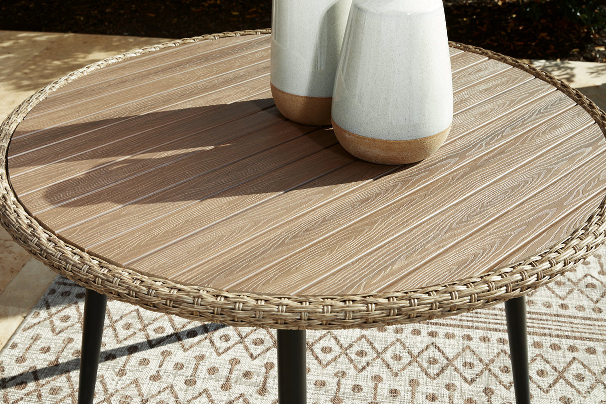 Amaris Brown/Black Outdoor Dining Table -  Ashley - Luna Furniture