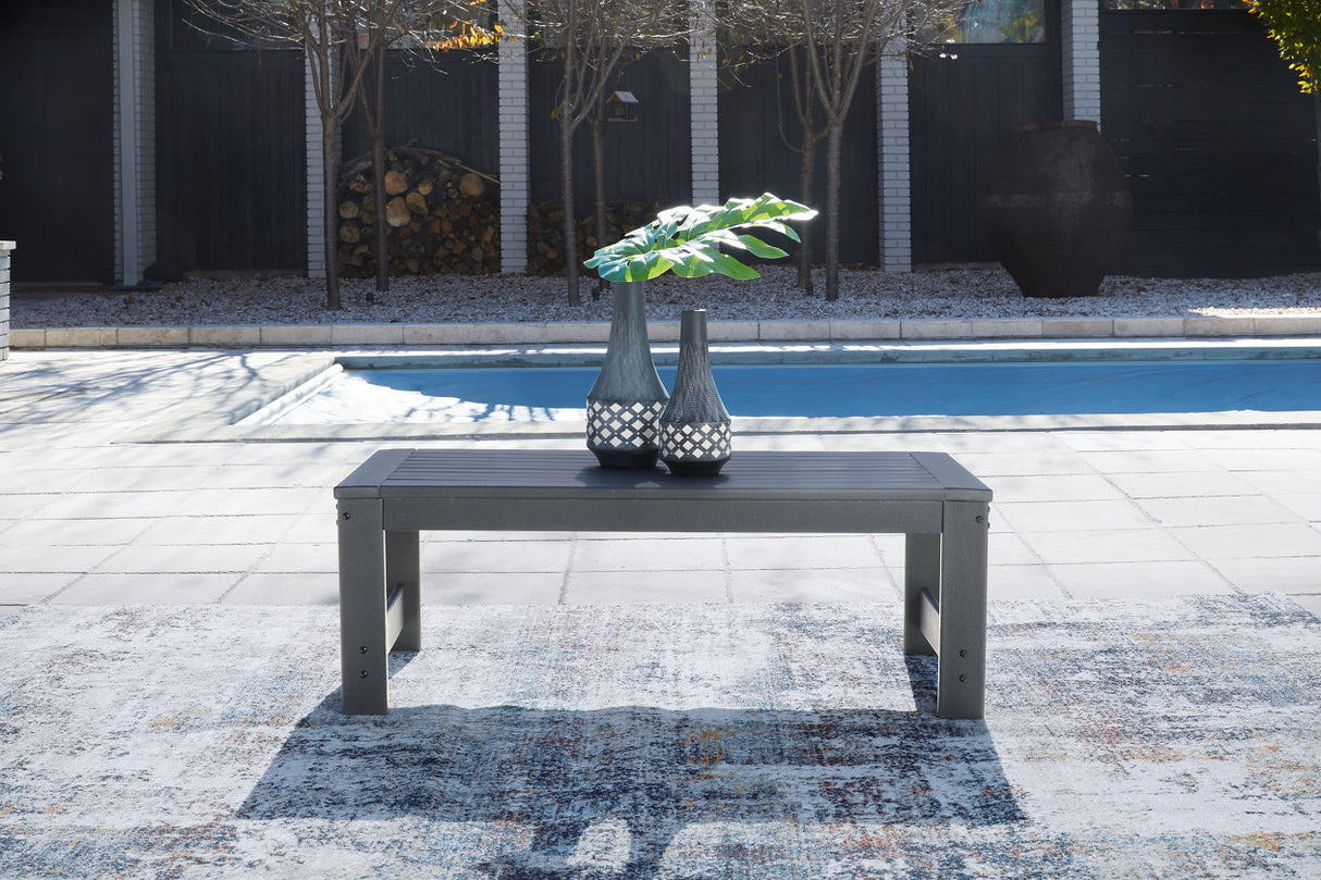 Amora Charcoal Gray Outdoor Coffee Table from Ashley - Luna Furniture