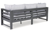 Amora Charcoal Gray Outdoor Sofa with Cushion from Ashley - Luna Furniture