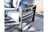 Amora Charcoal Gray Outdoor Sofa with Cushion from Ashley - Luna Furniture