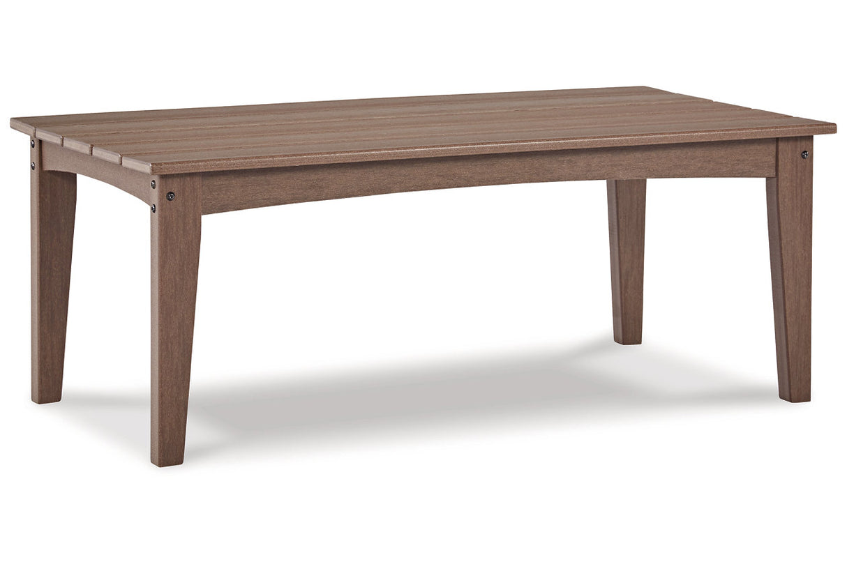 Emmeline Brown Outdoor Coffee Table -  Ashley - Luna Furniture