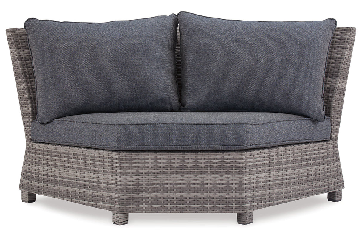 Salem Beach Gray Corner Chair with Cushion from Ashley - Luna Furniture