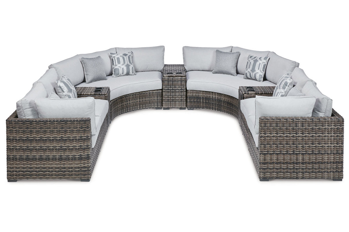 Harbor Court Gray 9-Piece Outdoor Sectional -  Ashley - Luna Furniture