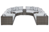 Harbor Court Gray 9-Piece Outdoor Sectional -  Ashley - Luna Furniture