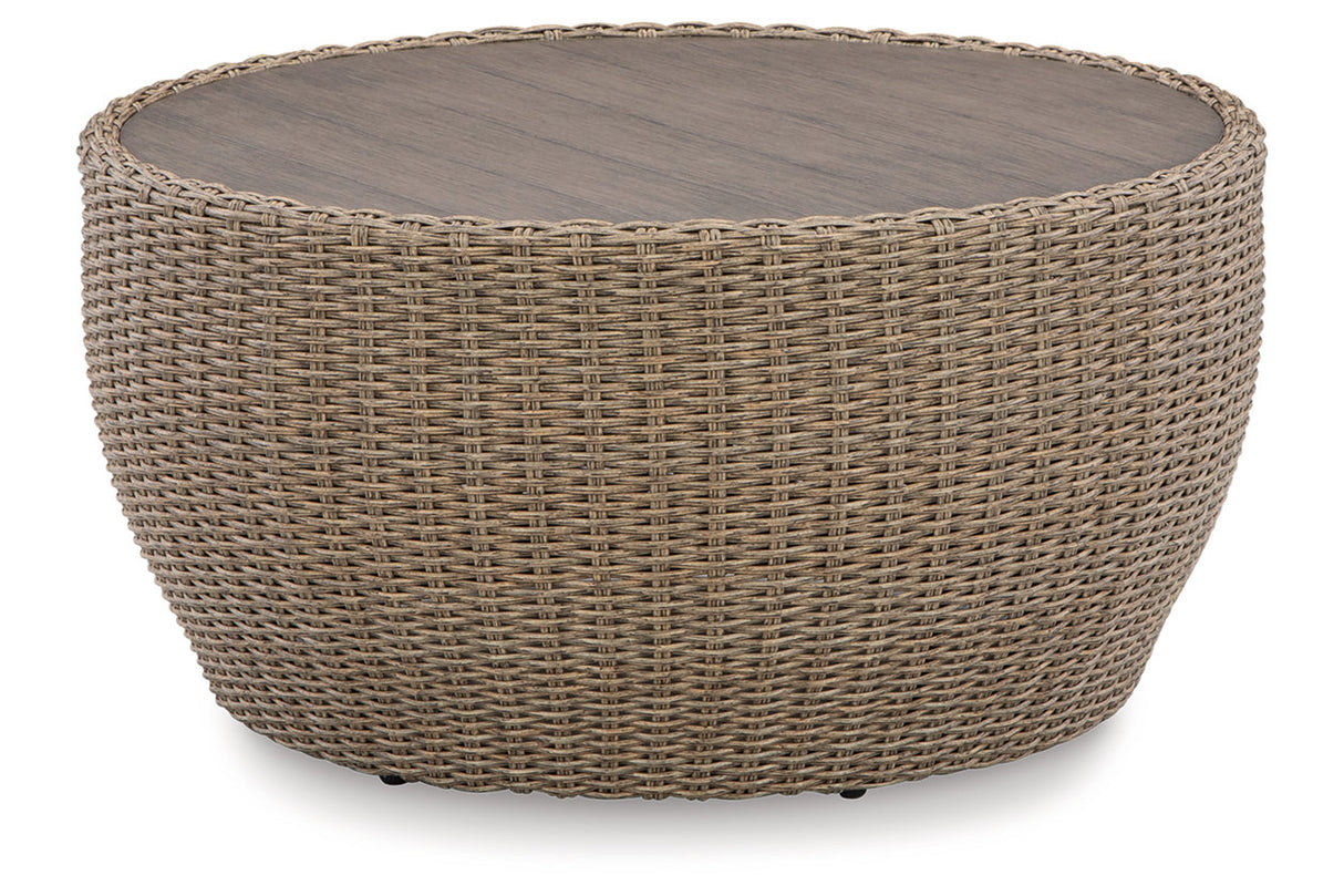 DANSON Beige Outdoor Coffee Table -  Ashley - Luna Furniture